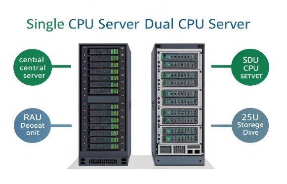 单路与双路CPU服务器架构比较图