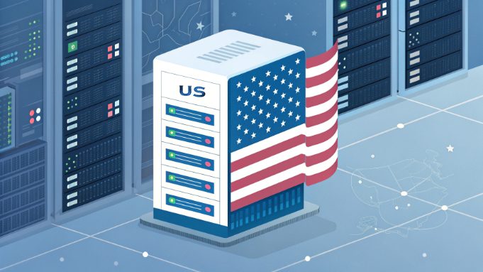 洛杉矶数据中心的服务器机架和网络布线