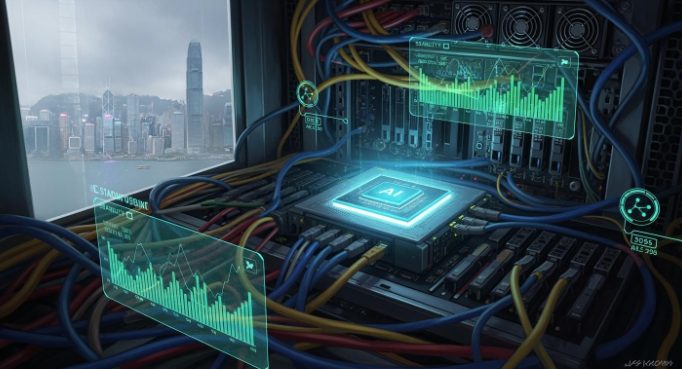 香港数据中心中的 AI 服务器配置示意图