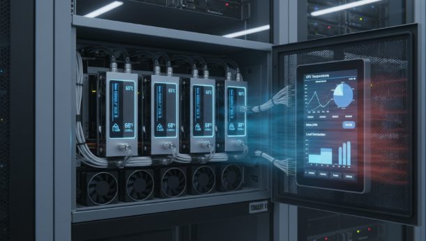 持续训练负载下带有气流与温度监控的服务器GPU